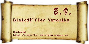 Bleicöffer Veronika névjegykártya